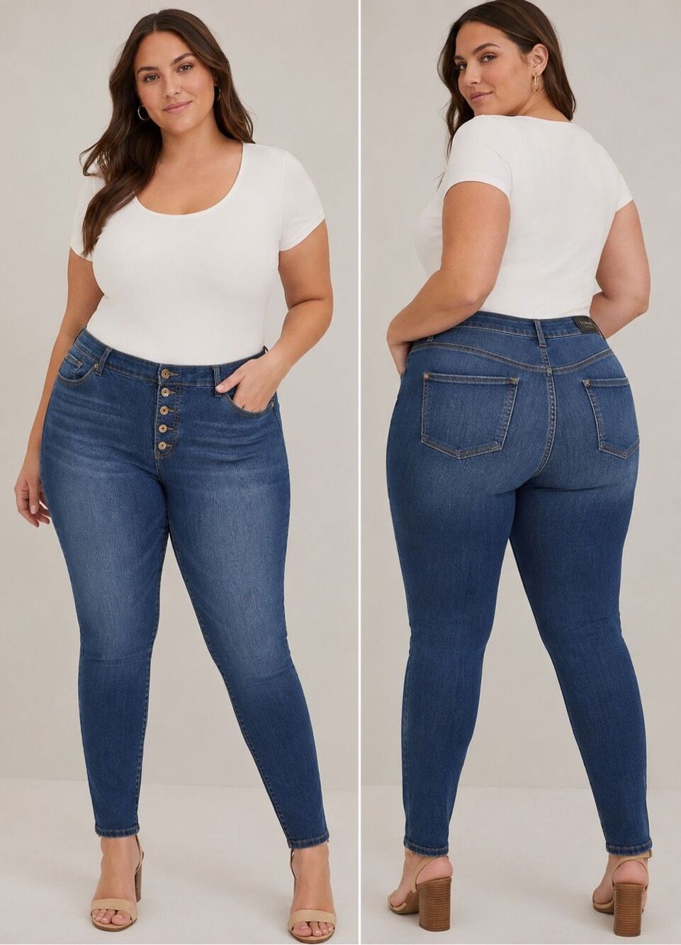 Torrid Bombshell Skinny Jeans Women’s 22R Blue Premium Stretch Button Fly Denim